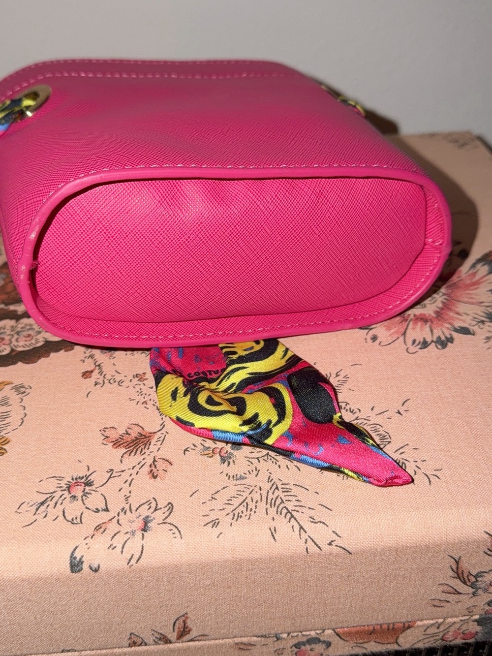 Versace Jeans Couture Hot Pink Mini Bucket Crossbody - Picture 7 of 8